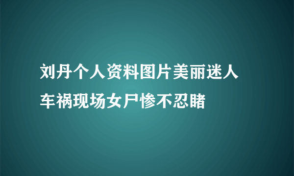 刘丹个人资料图片美丽迷人 车祸现场女尸惨不忍睹