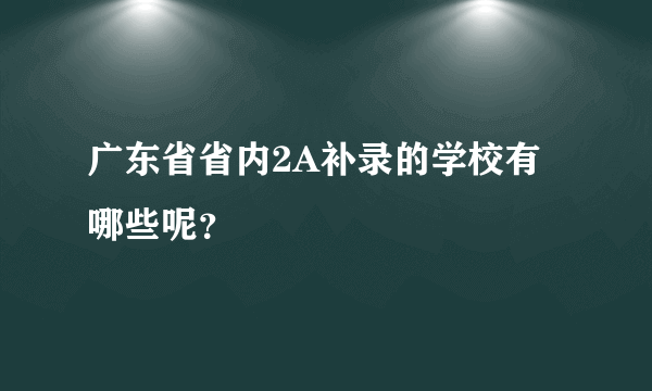 广东省省内2A补录的学校有哪些呢？