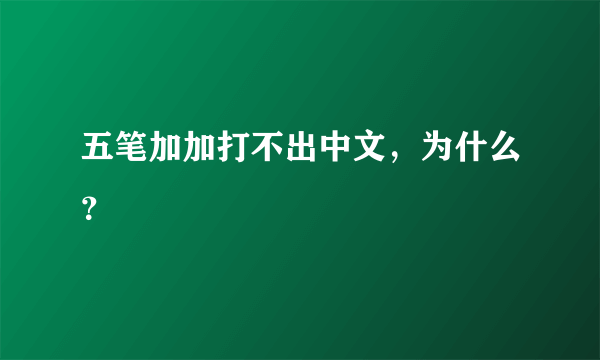 五笔加加打不出中文，为什么？