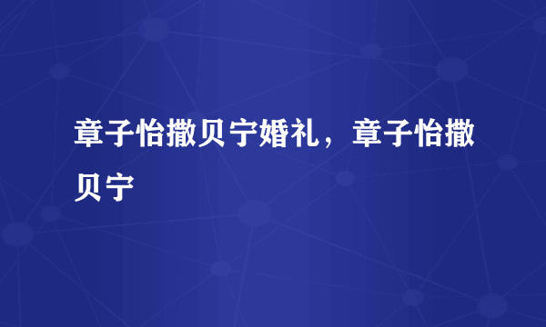 章子怡撒贝宁婚礼，章子怡撒贝宁