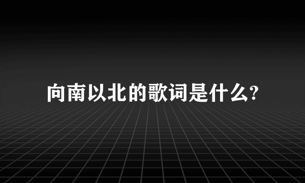 向南以北的歌词是什么?