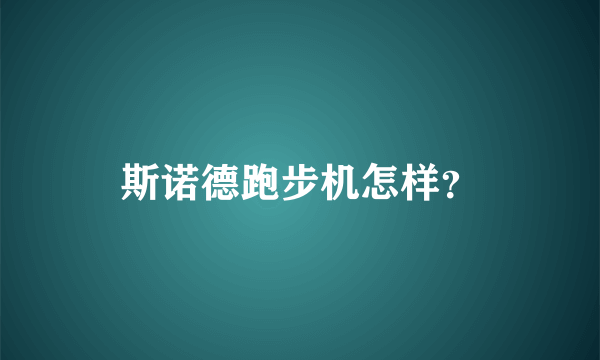 斯诺德跑步机怎样？