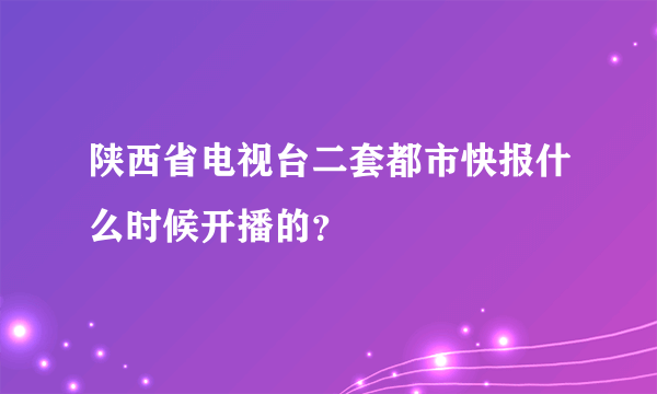 陕西省电视台二套都市快报什么时候开播的？