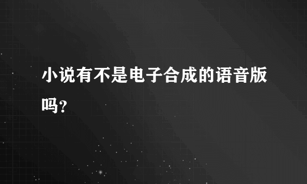 小说有不是电子合成的语音版吗？