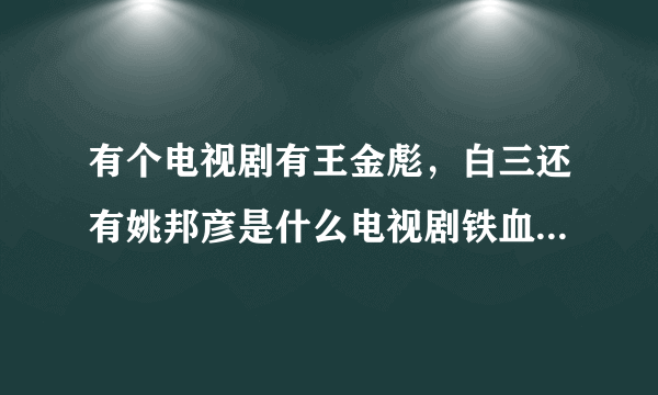 有个电视剧有王金彪，白三还有姚邦彦是什么电视剧铁血突击队？