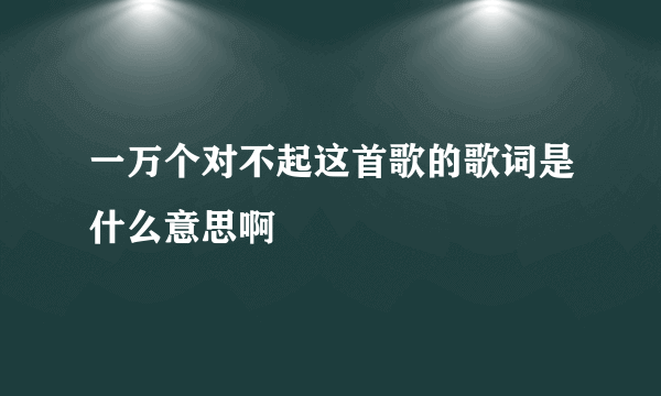 一万个对不起这首歌的歌词是什么意思啊