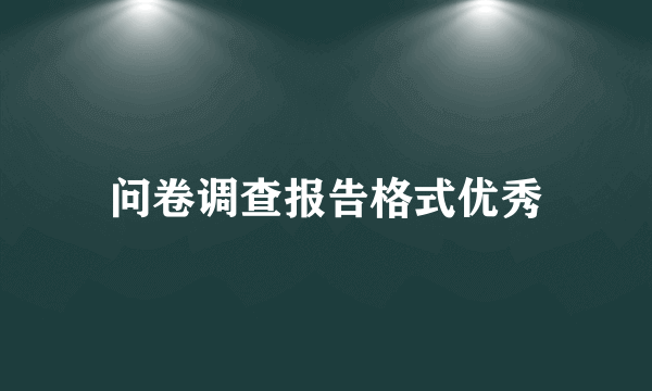 问卷调查报告格式优秀