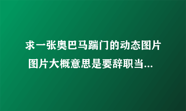 求一张奥巴马踹门的动态图片 图片大概意思是要辞职当海贼王 图