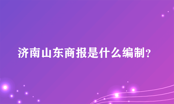 济南山东商报是什么编制？