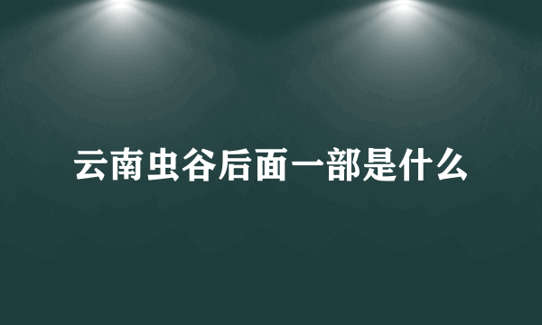 云南虫谷后面一部是什么