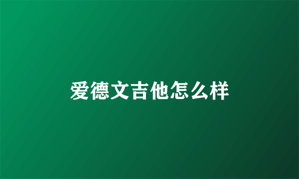 爱德文吉他怎么样