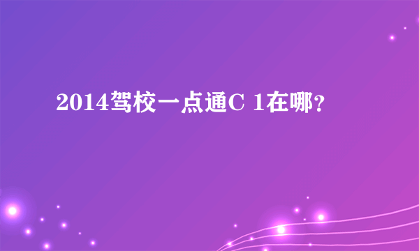 2014驾校一点通C 1在哪？