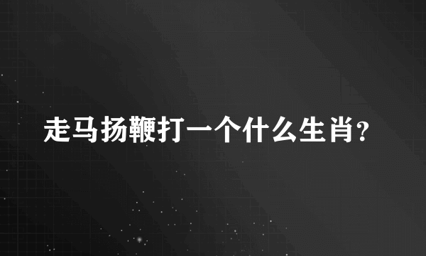 走马扬鞭打一个什么生肖？