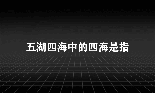 五湖四海中的四海是指