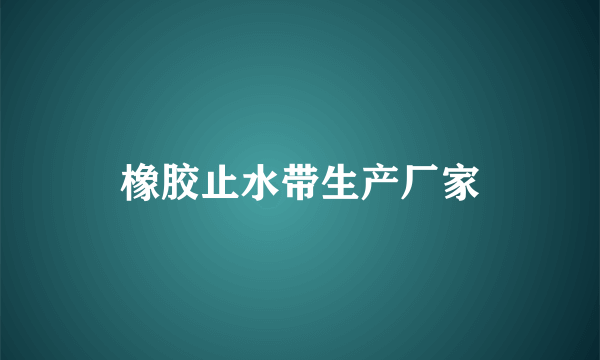 橡胶止水带生产厂家