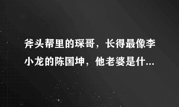 斧头帮里的琛哥，长得最像李小龙的陈国坤，他老婆是什么来历?