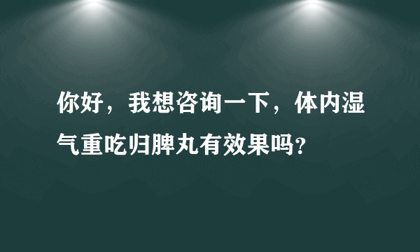 你好，我想咨询一下，体内湿气重吃归脾丸有效果吗？