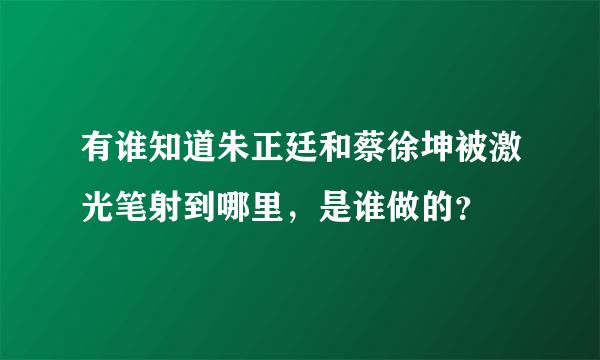 有谁知道朱正廷和蔡徐坤被激光笔射到哪里，是谁做的？