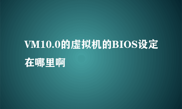 VM10.0的虚拟机的BIOS设定在哪里啊