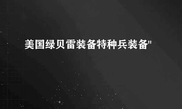 美国绿贝雷装备特种兵装备