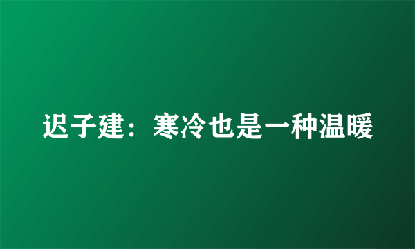 迟子建：寒冷也是一种温暖