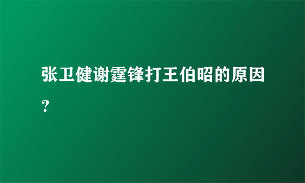 张卫健谢霆锋打王伯昭的原因？