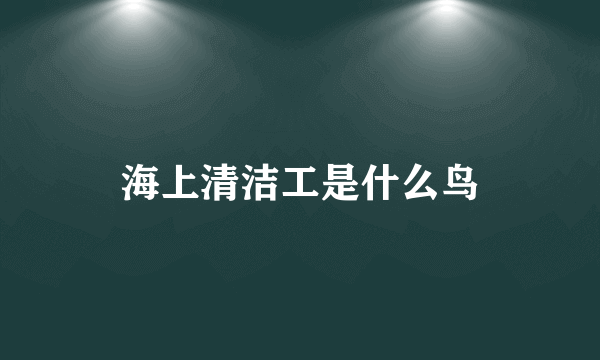 海上清洁工是什么鸟