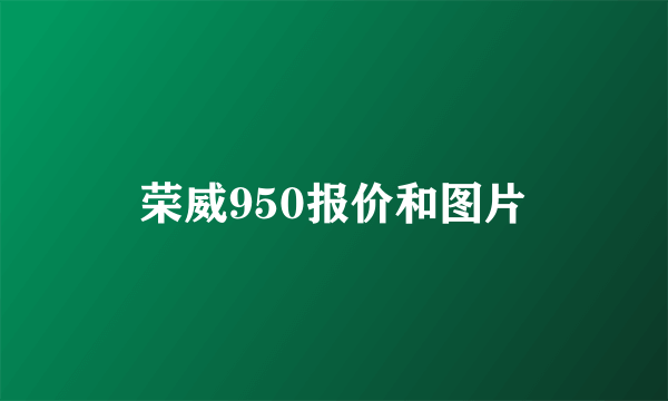 荣威950报价和图片