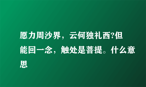 愿力周沙界，云何独礼西?但能回一念，触处是菩提。什么意思