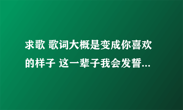 求歌 歌词大概是变成你喜欢的样子 这一辈子我会发誓都对你很诚实