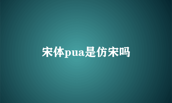 宋体pua是仿宋吗