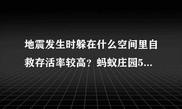 地震发生时躲在什么空间里自救存活率较高？蚂蚁庄园5.12题目答案分享[多图]