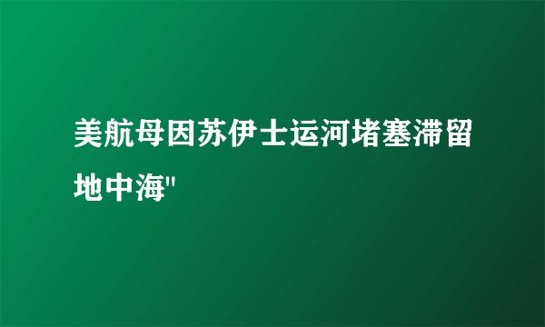 美航母因苏伊士运河堵塞滞留地中海