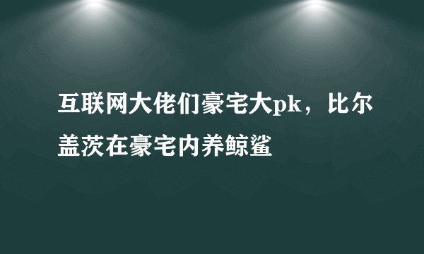 互联网大佬们豪宅大pk，比尔盖茨在豪宅内养鲸鲨