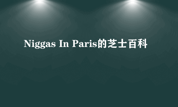 Niggas In Paris的芝士百科