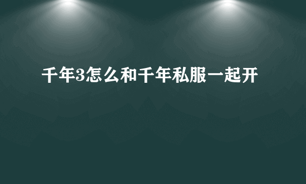 千年3怎么和千年私服一起开