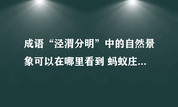 成语“泾渭分明”中的自然景象可以在哪里看到 蚂蚁庄园今日答案早知道7月21日