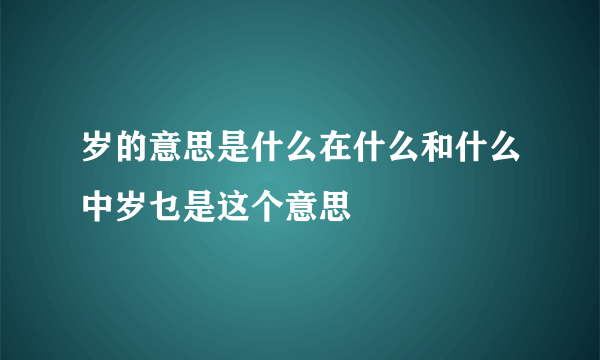 岁的意思是什么在什么和什么中岁乜是这个意思