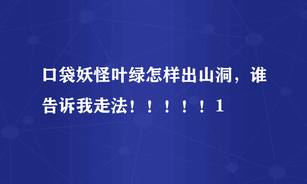 口袋妖怪叶绿怎样出山洞，谁告诉我走法！！！！！1