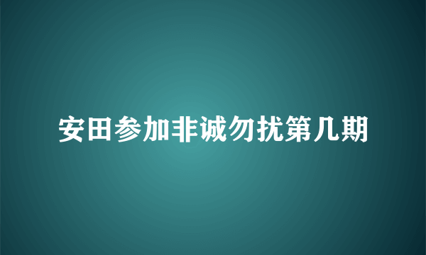 安田参加非诚勿扰第几期