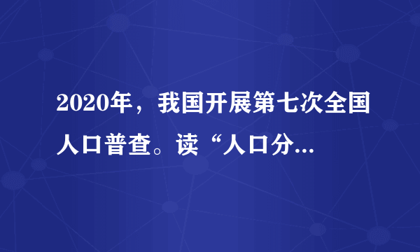 2020年，我国开展第七次全国人口普查。读“人口分布图”，完成下列题。我国人口的地理分布特点是（　　）A.山区人口稠密，平原人口稀疏B.内陆人口稠密，沿海人口稀疏C.农村人口稠密，城市人口稀疏D.东部人口稠密，西部人口稀疏