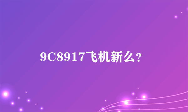 9C8917飞机新么？