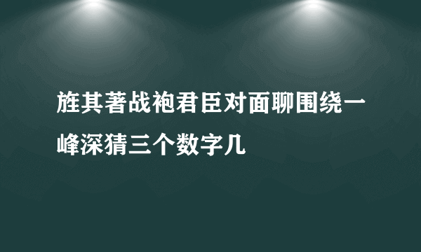 旌其著战袍君臣对面聊围绕一峰深猜三个数字几