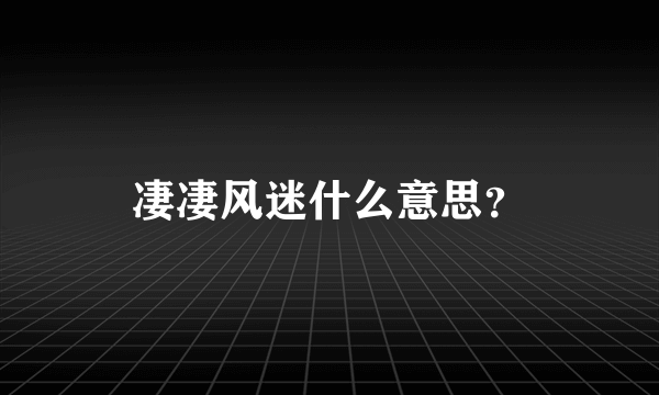 凄凄风迷什么意思？