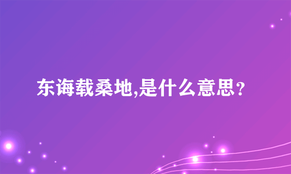 东诲载桑地,是什么意思？