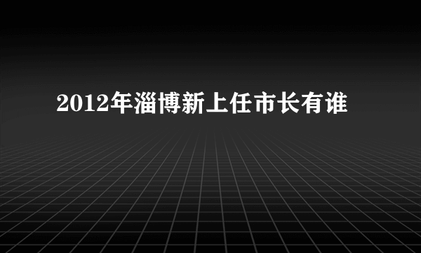 2012年淄博新上任市长有谁