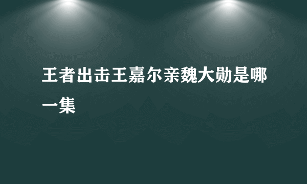 王者出击王嘉尔亲魏大勋是哪一集