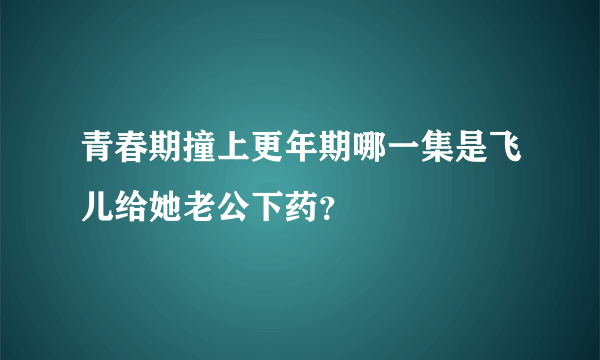 青春期撞上更年期哪一集是飞儿给她老公下药？