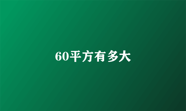 60平方有多大