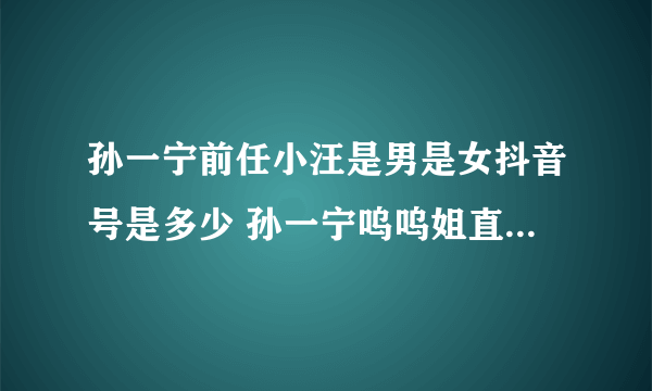 孙一宁前任小汪是男是女抖音号是多少 孙一宁呜呜姐直播热吻接吻照是真的吗